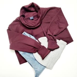 NWT Boyfriend Funnel Neckline Sweatshirt Size XS